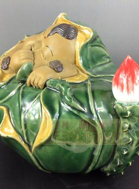 陶瓷工艺品石湾公仔家居装饰品礼品客厅招财童趣摆件莲生贵子促销