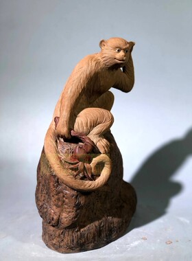 石湾公仔十二生肖猴子家居装饰