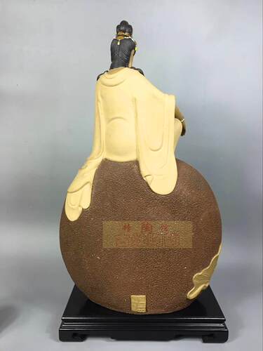 陶瓷工艺品石湾公仔家居装饰品礼品客厅招财摆件莲花幽香观音促销 - 图2