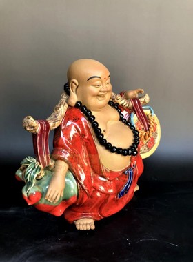 石湾公仔喜庆摆件招财进宝寿佛