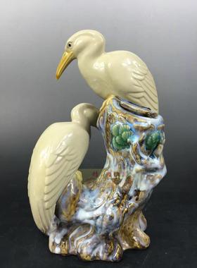 招财花瓶摆件大双鹤插笔筒促销