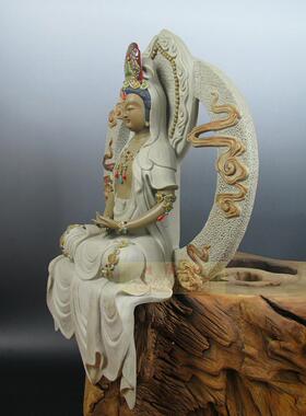陶瓷石湾公仔风水镇宅观音工艺品