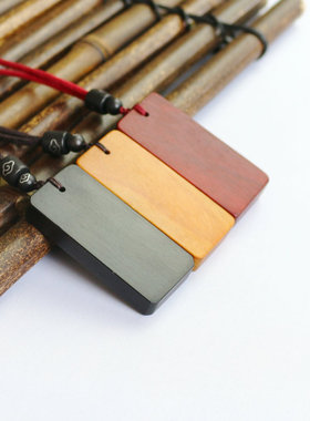 天然乌木情侣兄弟定制刻字无事牌