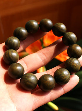 天然正宗绿檀手串手工木质佛珠