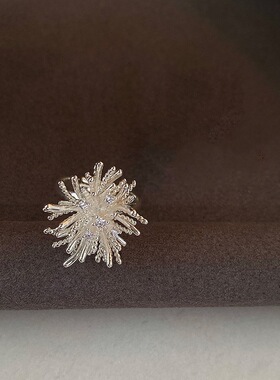 超闪气质蒲公英戒指女轻奢小众设计感气质开口指环创意食百搭指戒