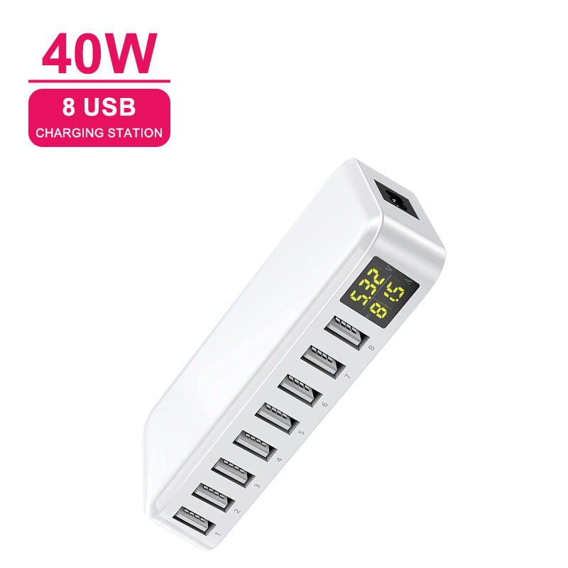 工厂直销usb多口充电器8口桌面充智能数显 CE ROHS PSE认证快充,淘宝优惠券,粉丝福利购,淘宝优惠卷