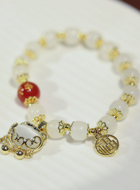 红玛瑙本命年富贵手链女手串