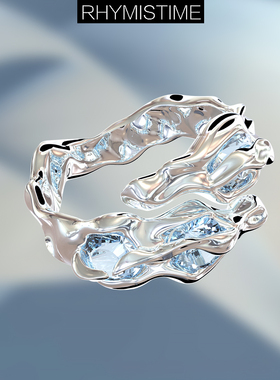 时间诗人海浪蓝水晶设计原创锆石