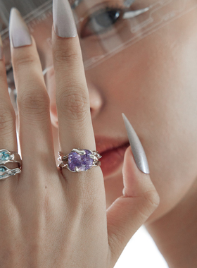 时间诗人海浪蓝水晶设计原创锆石