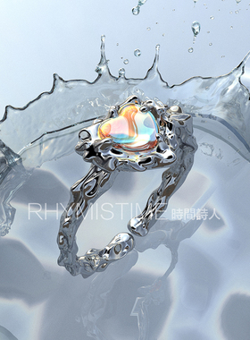 女纯银原创设计心形饰品开口