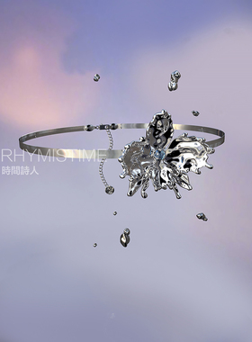 时间诗人铜镀白金刀片链原创设计