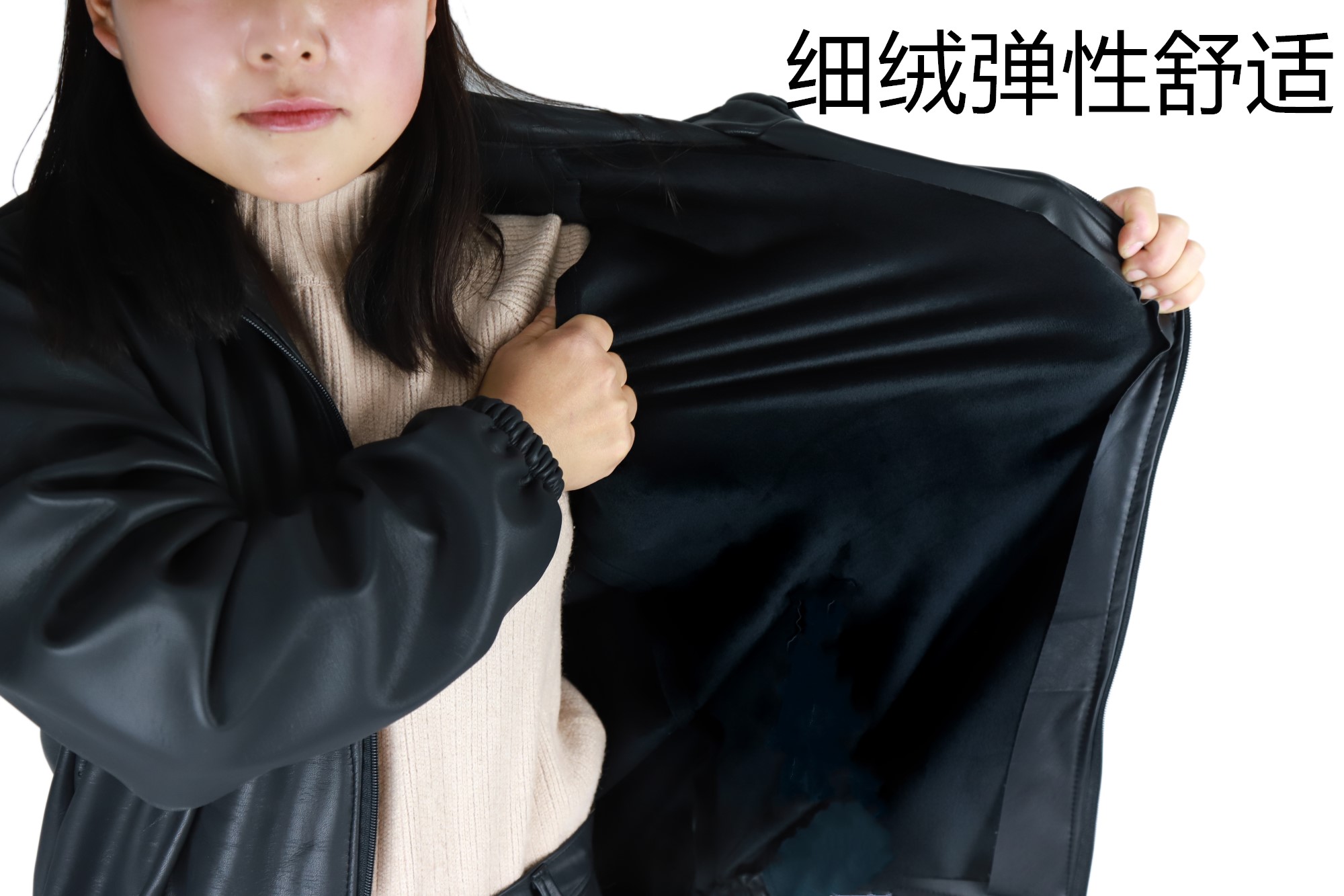 男士PU加绒皮衣工作服洗车汽修厨师机车加厚罩衣屠宰养殖上衣外套 - 图2