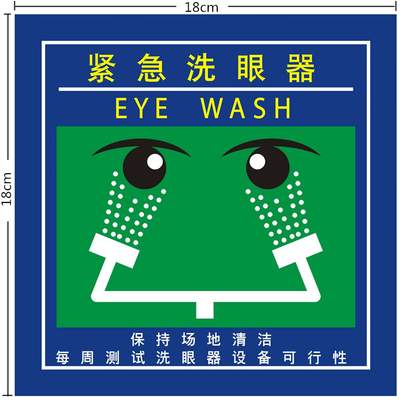 洗眼器警示牌喷淋洗眼冲洗标识牌指示操作步骤示意便携式操作图 - 图0