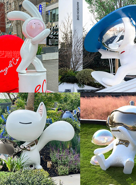 玻璃钢卡通人物雕塑定制网红ip形象动漫公仔吉祥物商场美陈摆件