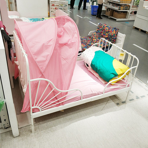 IKEA宜家儿童床米隆婴儿铁艺伸缩床加长床框架带床板代购国内 - 图0
