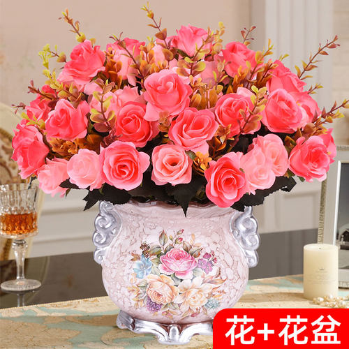 装饰假花客厅摆件餐桌花电视柜干花摆设室内盆栽仿真花艺欧式插花 - 图1