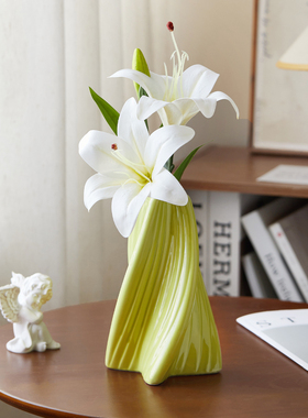仿真百合花假花摆设客厅餐桌装饰