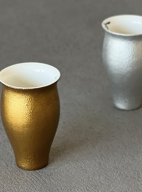 大漆主人杯陶瓷胎螺钿酒杯漆器