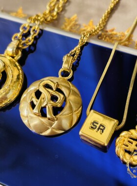 Sonia Rykiel SR字母法国高奢品牌vintage中古复古项链