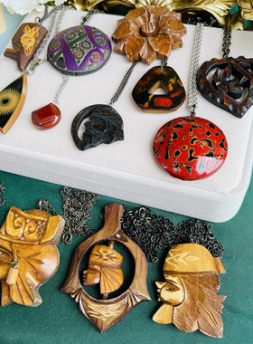 日本美人头像吊坠长项链