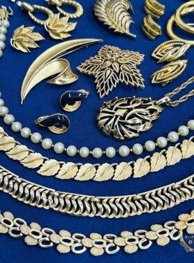 vintage中古首饰项链耳夹胸针