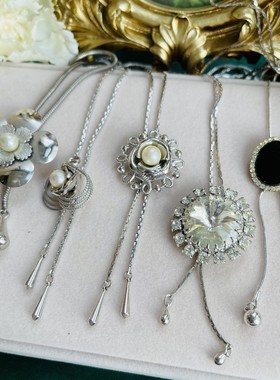 日本中古风吊坠伸缩颈链海水珍珠