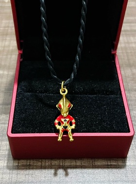 精工沙金卡通迪迦奥特曼吊坠项链小孩礼物儿童节男女宝宝生日礼物