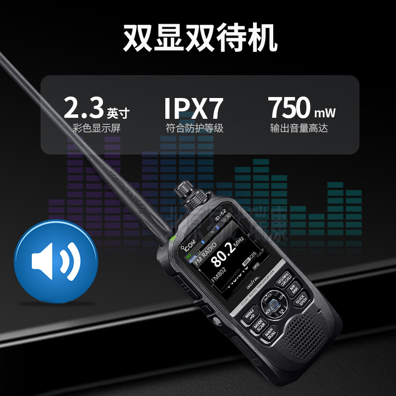 icom对讲机艾可慕ID-52双显双待gps蓝牙ID52E/52A数字非防爆配件 - 图1
