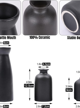 陶瓷花瓶套装摆件家居客厅插花现代花器三件套白色花瓶装饰摆设
