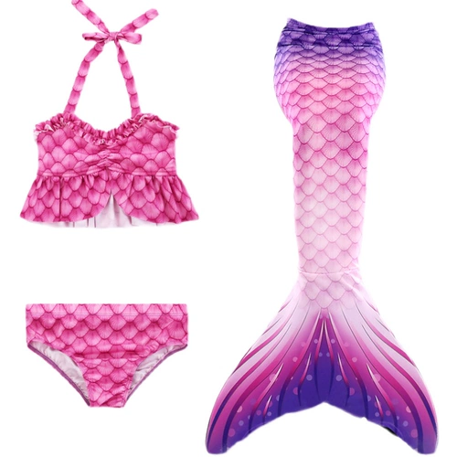 Детский купальник, наряд маленькой принцессы, раздельный комплект, крой «рыбий хвост», 3 предмета