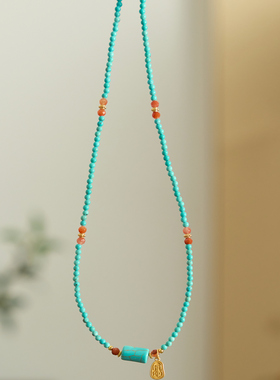 新中式天然绿松石南红项链