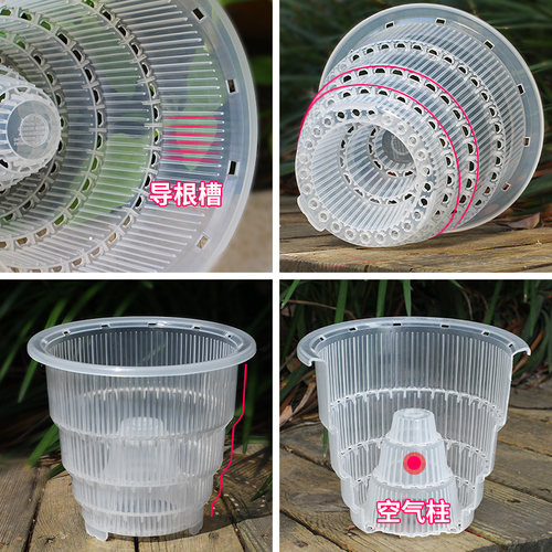 美莳控根花盆蝴蝶兰专用盆石斛透气洋兰塑料花盆高档轻奢 - 图0