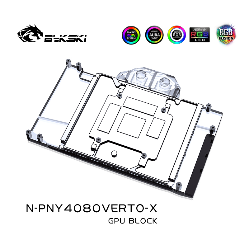 Bykski N-PNY4080VERTO-X 显卡水冷头 必恩威 RTX4080 16GB - 图0