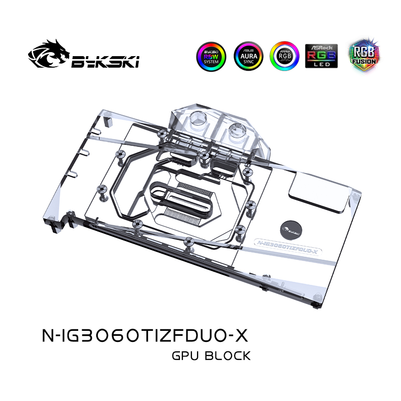 Bykski N-IG3060TIZFDUO-X 显卡水冷头 七彩虹战斧 RTX 3060 TI - 图1