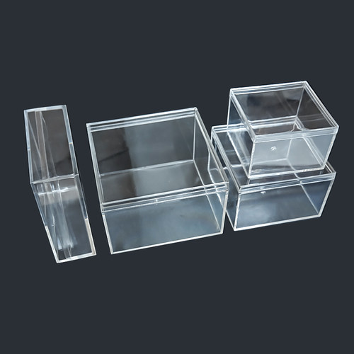 精致长方形塑料透明盒带盖密封食品级糖果礼品礼物包装亚克力盒子 - 图0