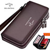 Double zipper large capacity handbag for men
