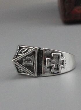 骷髅夸张金字塔朋克风夜店戒指