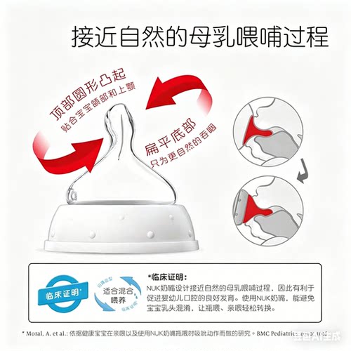 NUK德国进口宽口奶嘴奶瓶配件新生婴儿防胀气母乳实感幼儿 - 图3