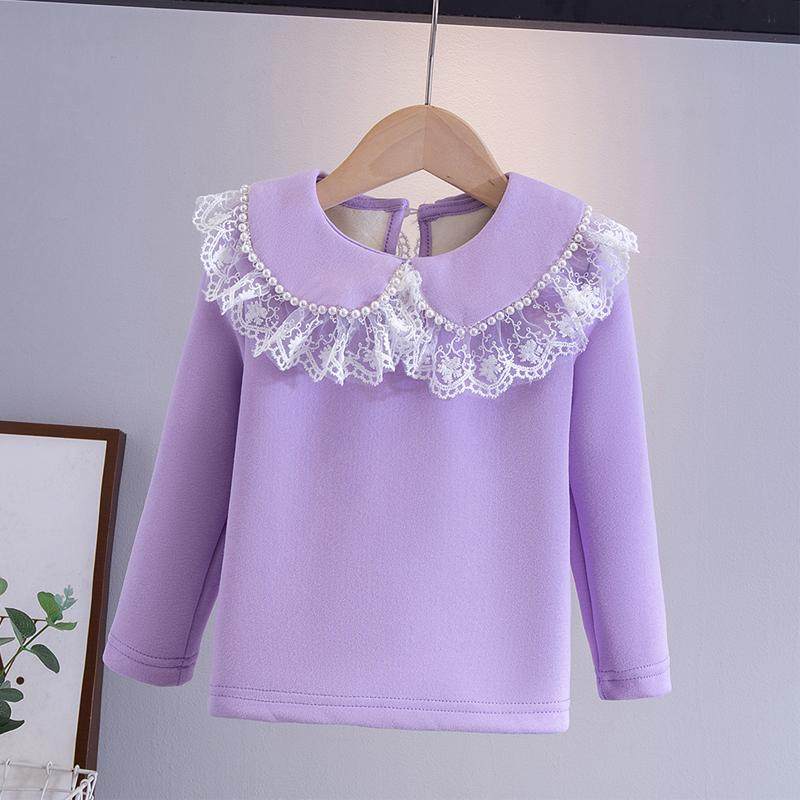 女童加绒打底衫秋冬2025新款儿童娃娃领女孩内搭长袖卫衣加厚上衣,淘宝优惠券,粉丝福利购,淘宝优惠卷