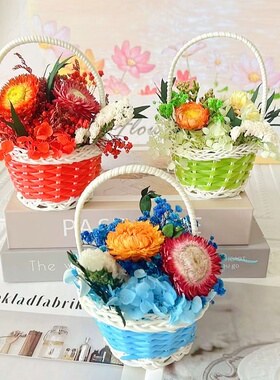 永生花干花diy材料包手工手提小花篮插花干花劳动节礼物团建活动