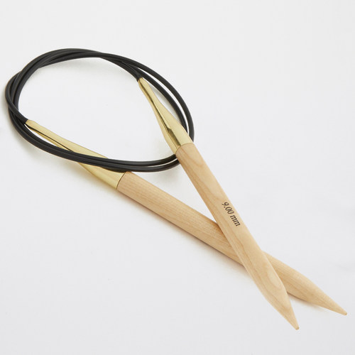 KnitPro Basix Birch 80cm 进口天然桦木环针编织毛衣围巾棒针 - 图1
