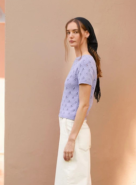 sandnes garn line 夏季棉麻线短袖编织材料包 Elodie Tee 非成品
