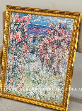 多点艺术莫奈风景睡莲中古法式客餐厅背景墙小尺寸复古装饰挂画