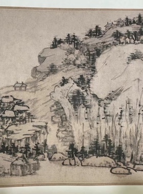 程正揆 卧游图 山水国画 手卷装裱 临摹学习 纸本绢布 微喷复制