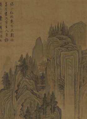 唐寅 春山游骑图 山水立轴 国画装裱 墙面装饰 纸本绢布 微喷复制