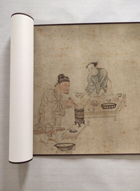 钱选人物国画书法萧翼赚兰亭图