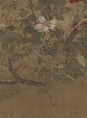 五代 丘余庆 野花草虫图 工笔设色 花鸟国画 纸本绢布 微喷复制