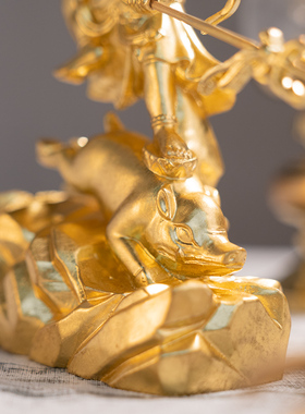 习习吉祥物桧木贴金摩利支天家居礼物工艺品摆件