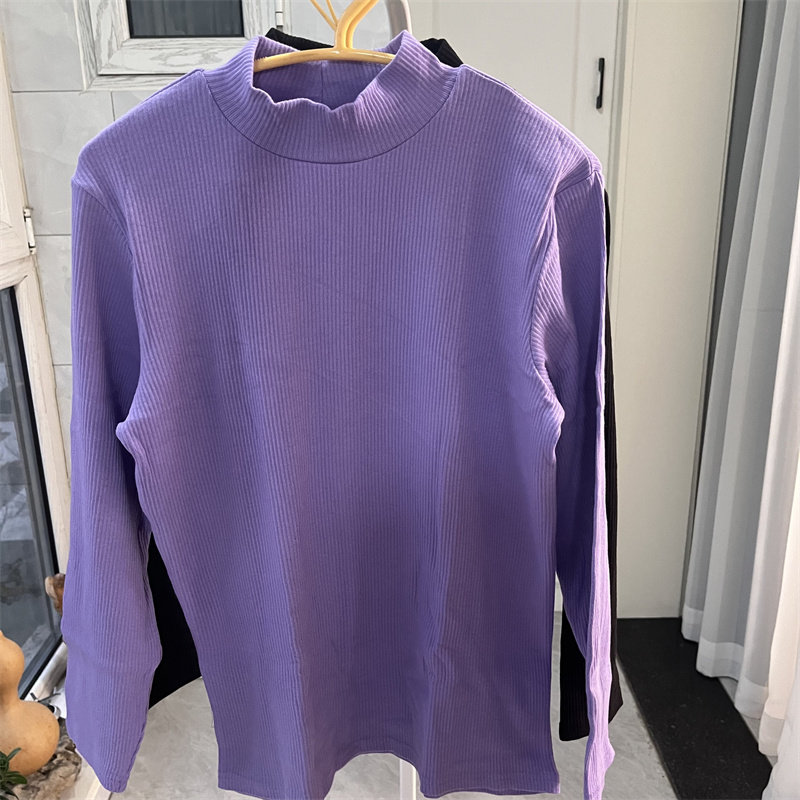 百分百螺纹棉女士秋冬半高领小立领中领秋衣单件保暖上装自发热,淘宝优惠券,粉丝福利购,淘宝优惠卷