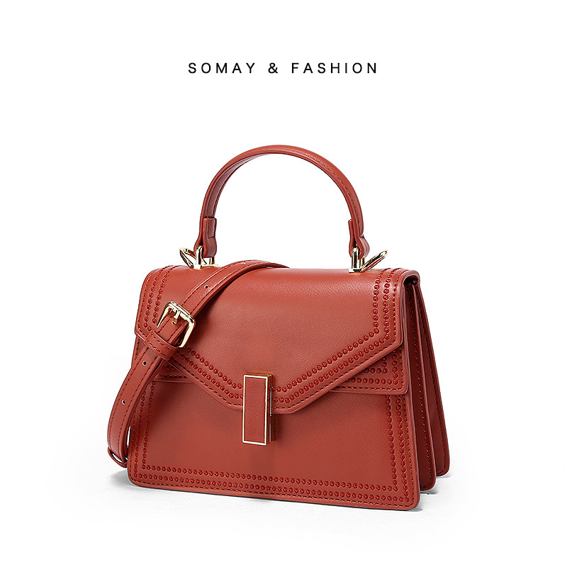 红色2020新款潮网红单肩百搭斜挎包 somay女士包袋